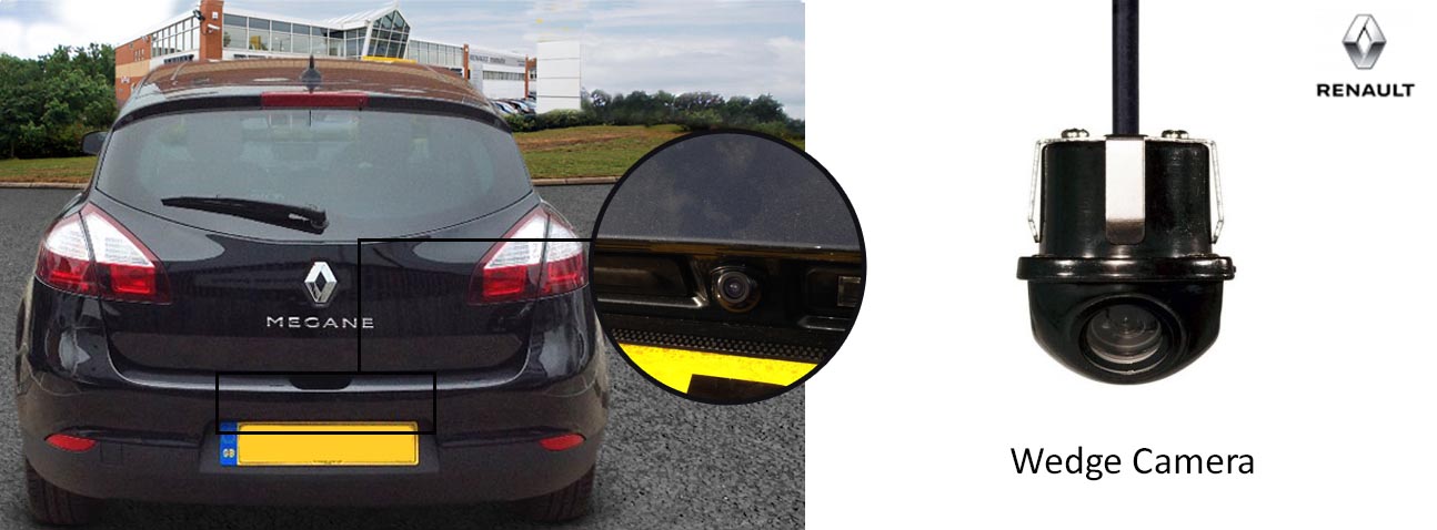 Magane reversing rear view wedge camera